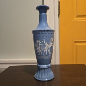 Vintage Jim Beam Liquor Decanter Powder Blue White Wedgewood Style Vase